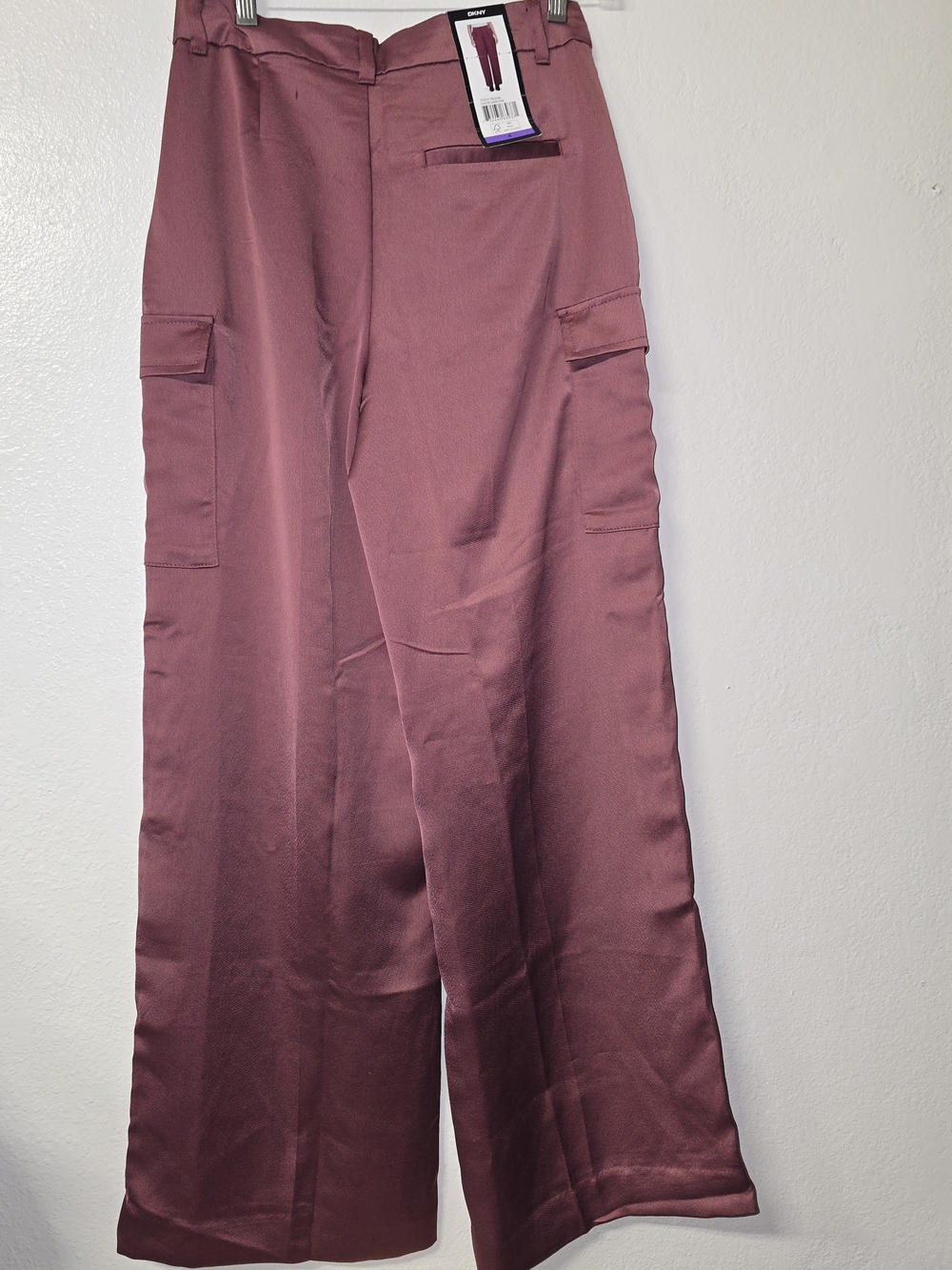 DKNY Wide-Leg Cargo Pants in Dusty Rose